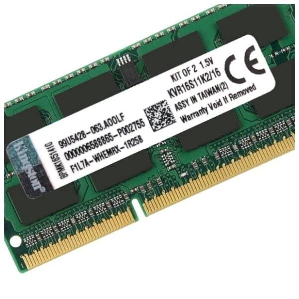 KINGSTON 16GB (2 x 8GB) DDR3 1600MHz KVR16S11K2/16 3