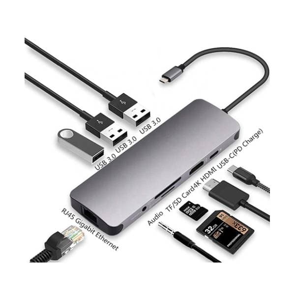 FAST ASIA konverter USB-C (m) na HDMI/3xUSB 3.0/USB-C/Audio/RJ45 (ž/ž/ž/ž/ž/ž/ž) 3
