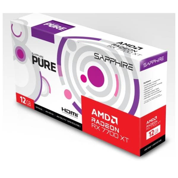 SAPPHIRE AMD Radeon RX 7700 XT PURE 12GB GDDR6 192-bit grafička kartica 7