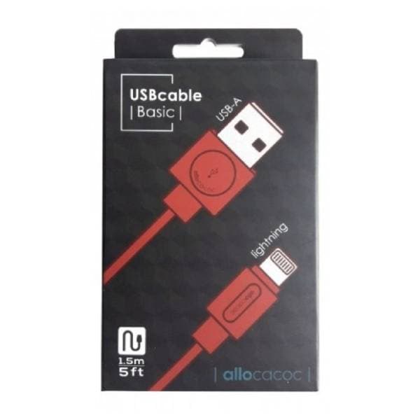 ALLOCACOC konverter kabl USB na Lightning (m/m) 1.5m crveni 1