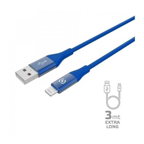 CELLY konverter kabl USB na Lightning (m/m) 3m plavi 2