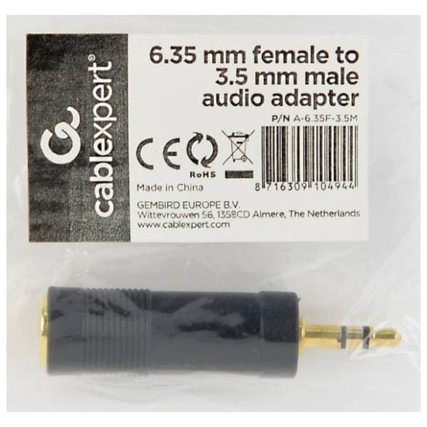 GEMBIRD adapter 6.3mm (ž) na 3.5mm (m) 1