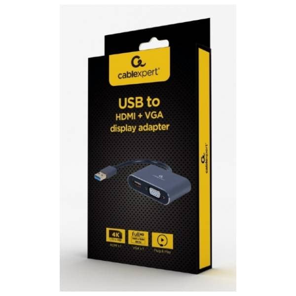 GEMBIRD konverter USB 3.0 (m) na HDMI (ž) + VGA (ž) 1