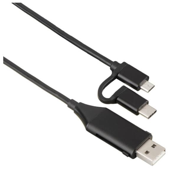 HAMA konverter kabl USB-A 2.0 na Micro USB + USB-C (m+ž/m+m) 1m 0