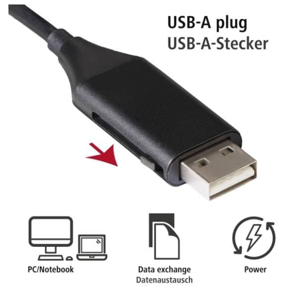 HAMA konverter kabl USB-A 2.0 na Micro USB + USB-C (m+ž/m+m) 1m 1