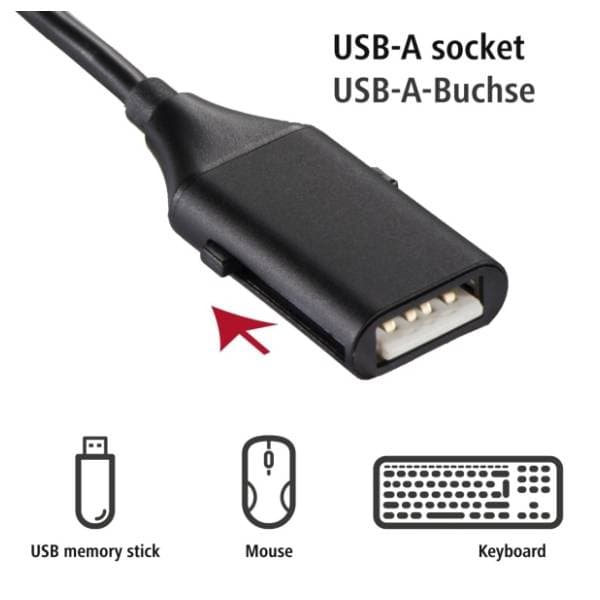 HAMA konverter kabl USB-A 2.0 na Micro USB + USB-C (m+ž/m+m) 1m 2