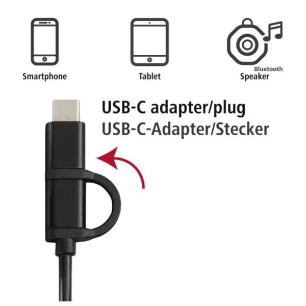 HAMA konverter kabl USB-A 2.0 na Micro USB + USB-C (m+ž/m+m) 1m 4