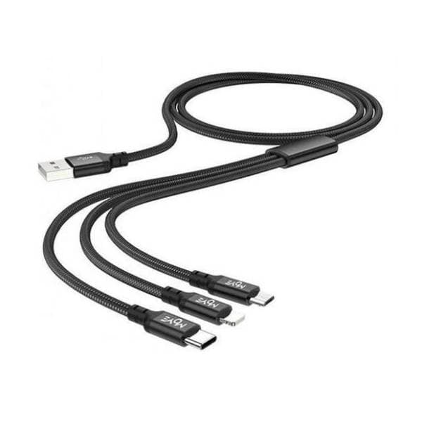 MOYE konverter kabl USB-A na Lightning + Micro USB + USB-C (m/m+m+m) 1m 1
