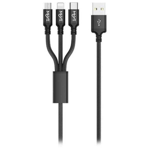 MOYE konverter kabl USB-A na Lightning + Micro USB + USB-C (m/m+m+m) 1m 0