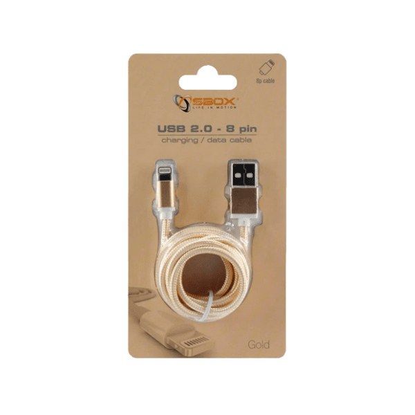 S BOX konverter kabl USB 2.0 na Lightning (m/m) 1.5m zlatni 1