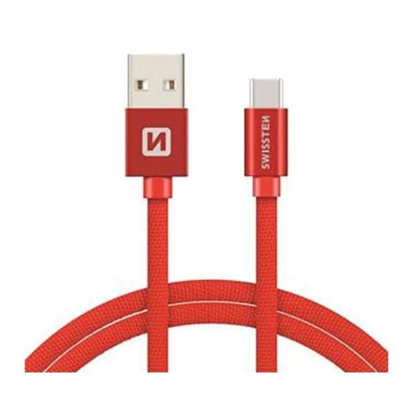 SWISSTEN konverter kabl USB-A na USB-C (m/m) 1.2m crveni 0