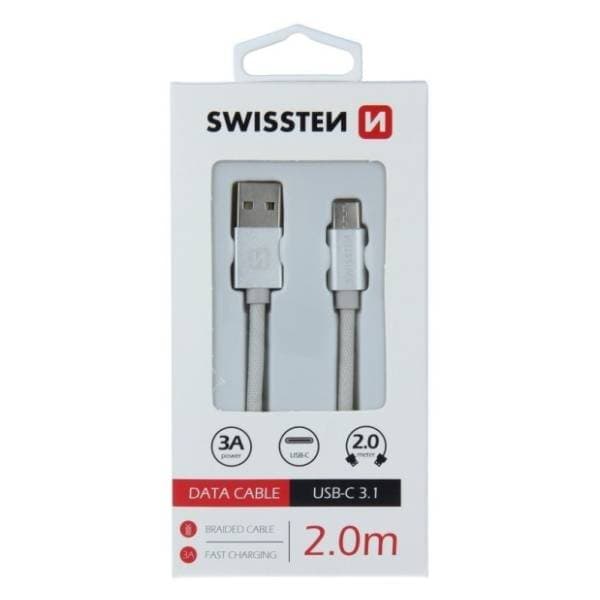 SWISSTEN konverter kabl USB-A na USB-C (m/m) 2m 0