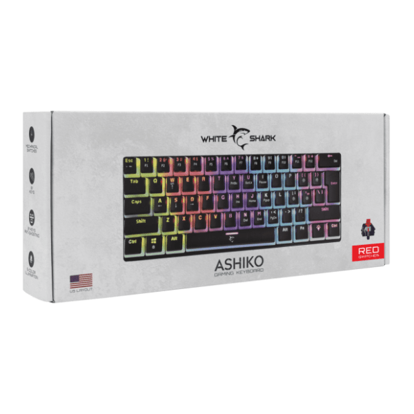 WHITE SHARK tastatura Ashiko Red crna 6