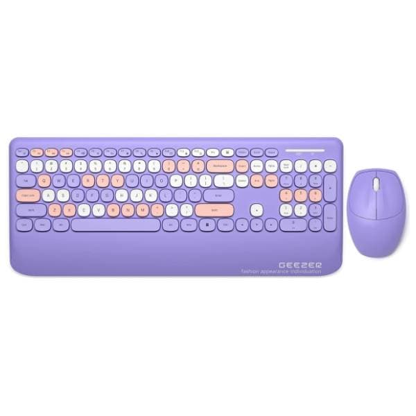 GEEZER set bežični miš i tastatura WL Retro ljubičasti 0