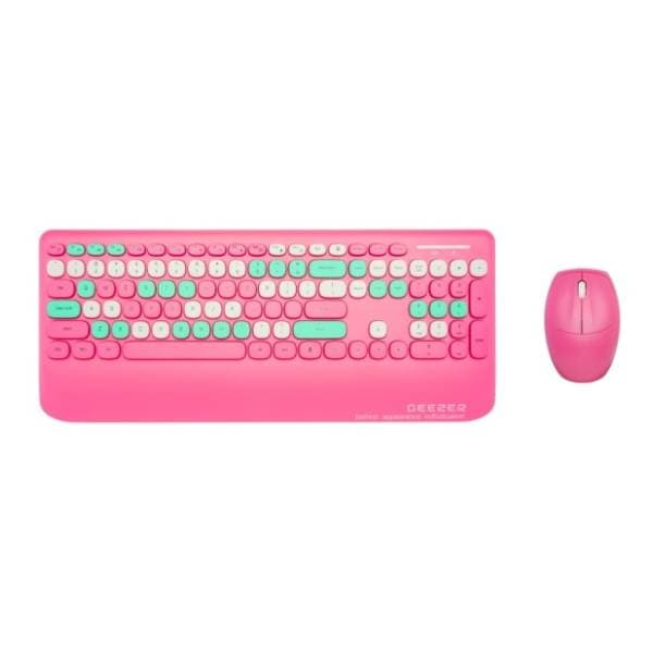 GEEZER set bežični miš i tastatura WL Retro roze 0