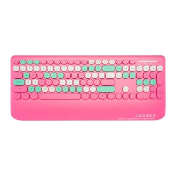 GEEZER set bežični miš i tastatura WL Retro roze 1