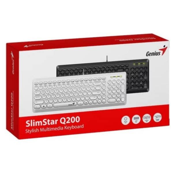 GENIUS tastatura SlimStar Q200 SR(YU) bela 2