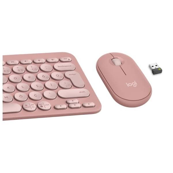LOGITECH set bežični miš i tastatura Pebble 2 Combo roze 3