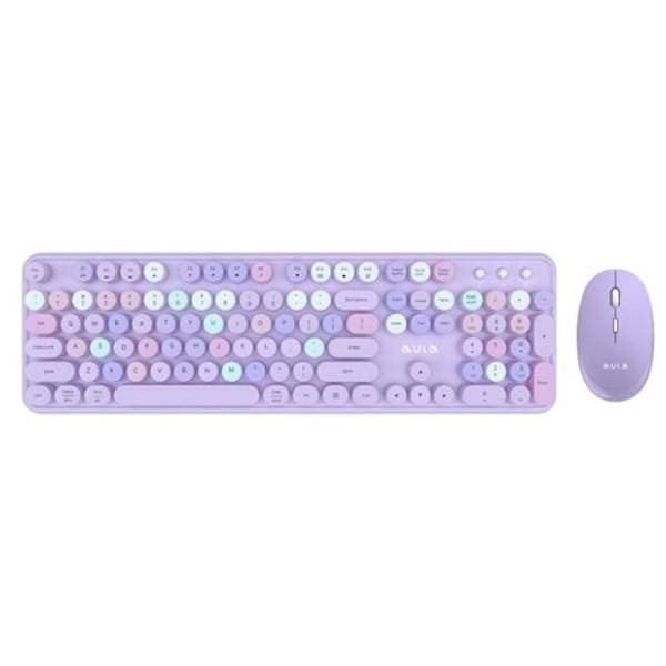 AULA set bežični miš i tastatura AC306 combo Purple 0