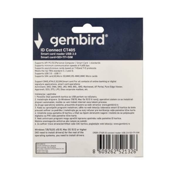 GEMBIRD CRDR-CT405 smart čitač kartica 3