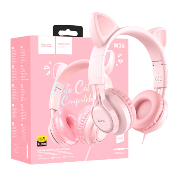 HOCO slušalice W36 Cat roze 2