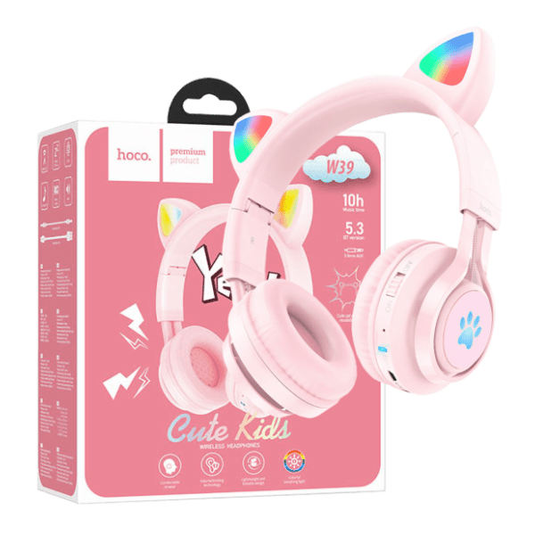HOCO slušalice W39 Cat roze 1