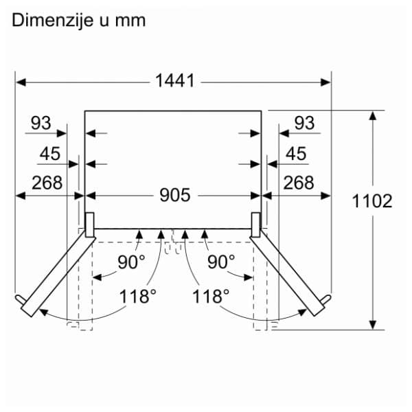 BOSCH kombinovani frižider KFF96PIEP 12