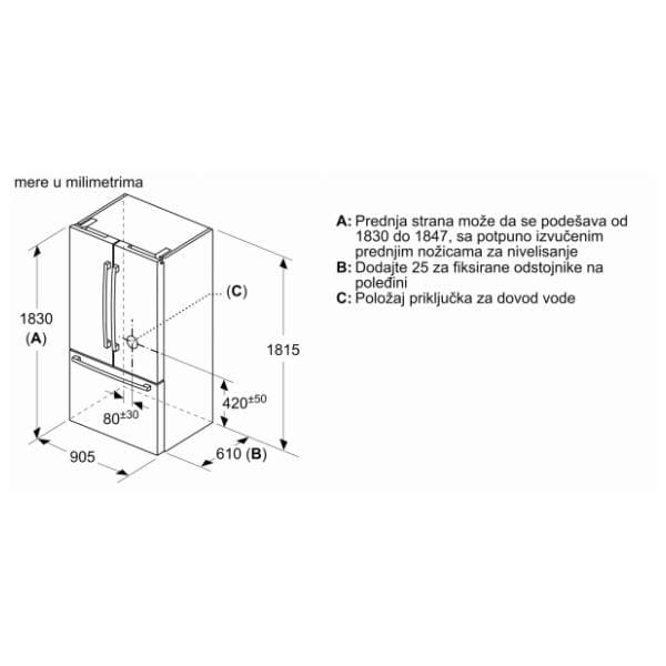 BOSCH kombinovani frižider KFF96PIEP 13