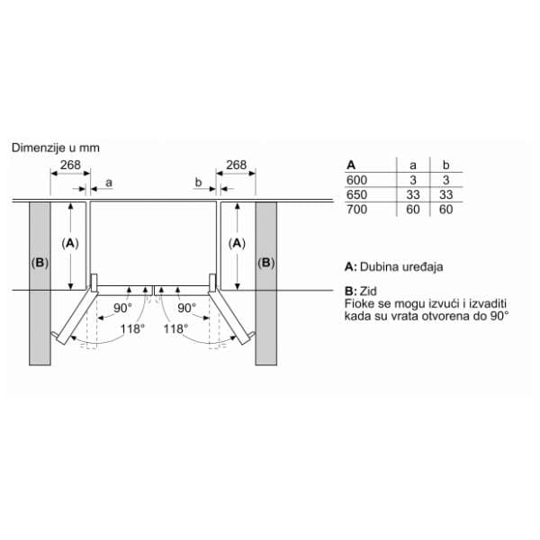 BOSCH kombinovani frižider KFF96PIEP 15