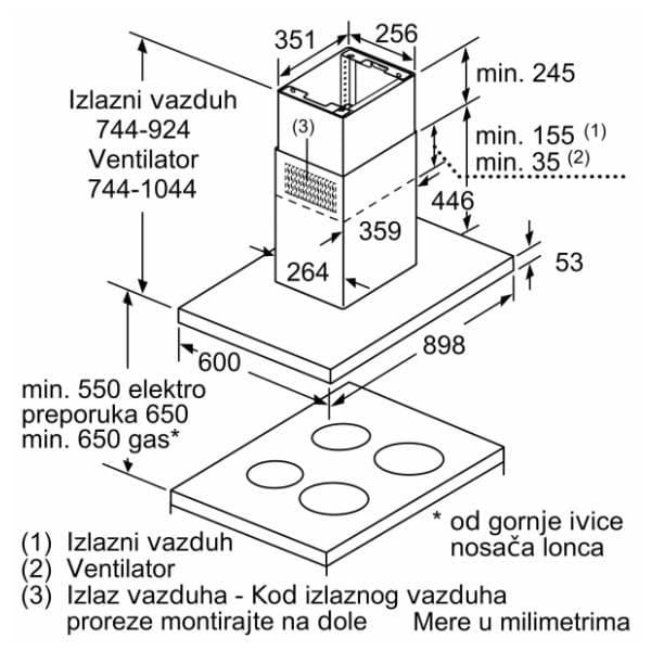 BOSCH ostrvski aspirator DIB97IM50 7