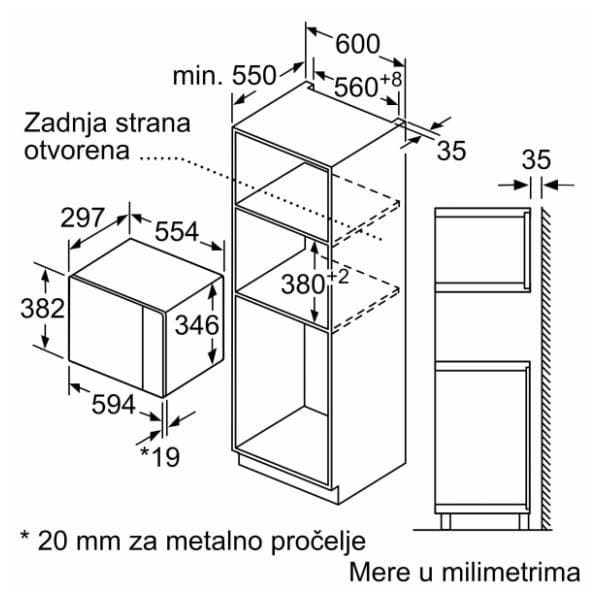 BOSCH ugradna mikrotalasna BFL523MS0 5