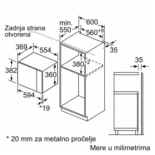 BOSCH ugradna mikrotalasna BFL554MS0 5