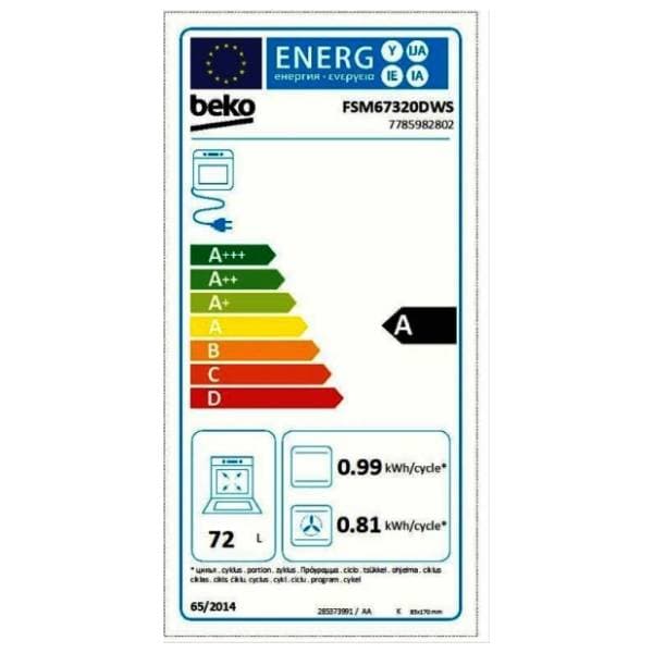 BEKO električni šporet FSM67320DWS 1