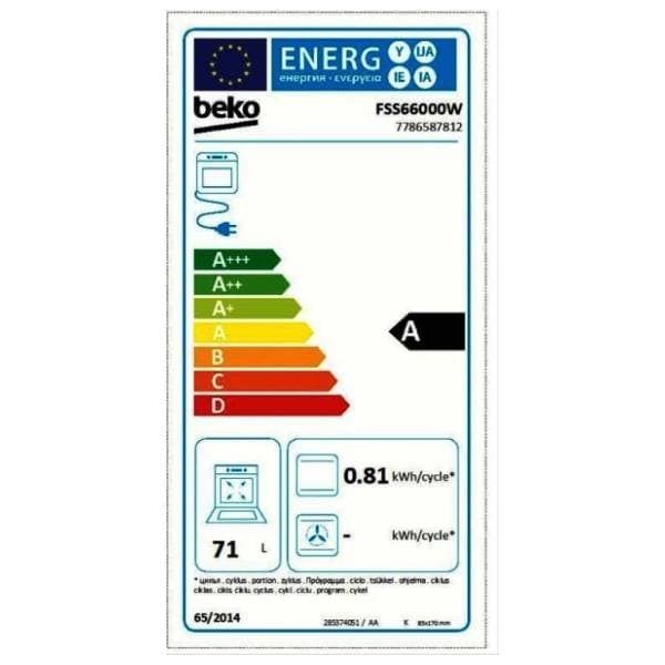 BEKO električni šporet FSS66000W 1