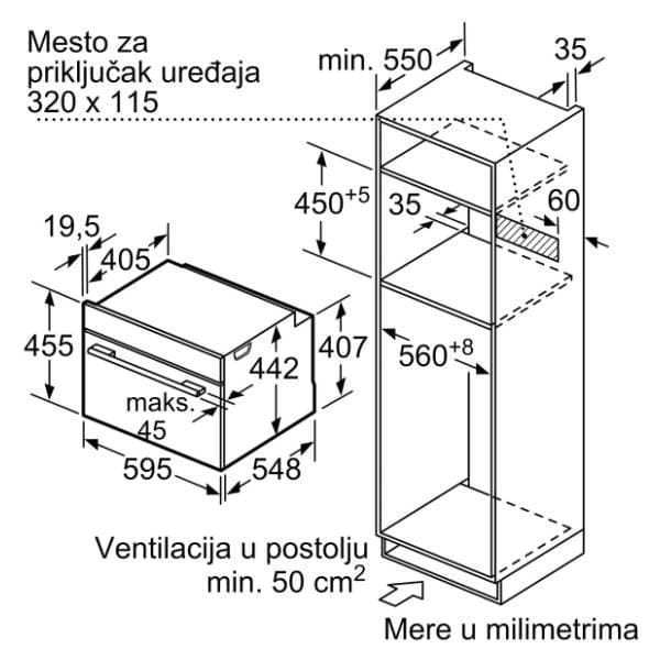 BOSCH ugradna rerna sa mikrotalasnom CMG676BB1 10