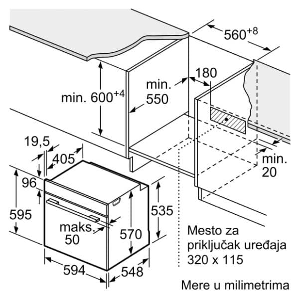 BOSCH ugradna rerna HBA513BB1 7