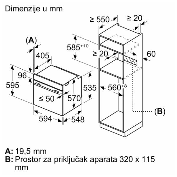 BOSCH ugradna rerna HBA513BS1 6