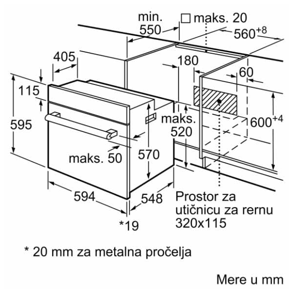 BOSCH ugradna rerna HBF114ES0 7