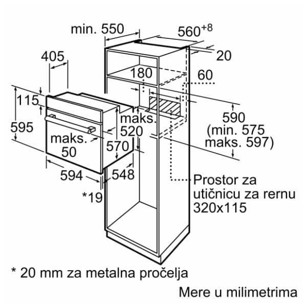 BOSCH ugradna rerna HBF114ES0 8