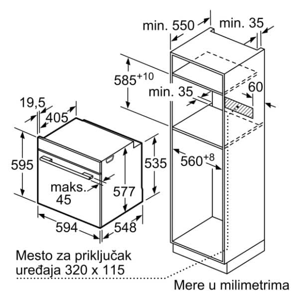 BOSCH ugradna rerna HBG675BB1 6