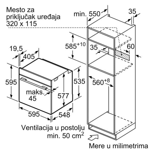 BOSCH ugradna rerna sa mikrotalasnom HNG6764S1 12