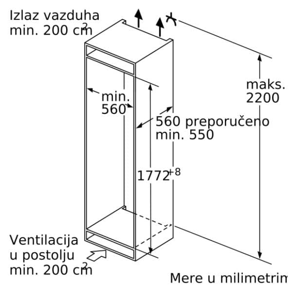 BOSCH ugradni frižider KIF81PFE0 8