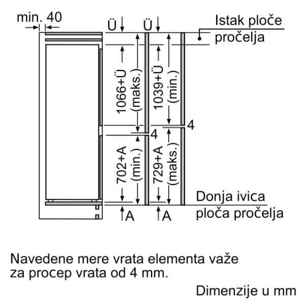 BOSCH ugradni kombinovani frižider KIF86PFE0 8