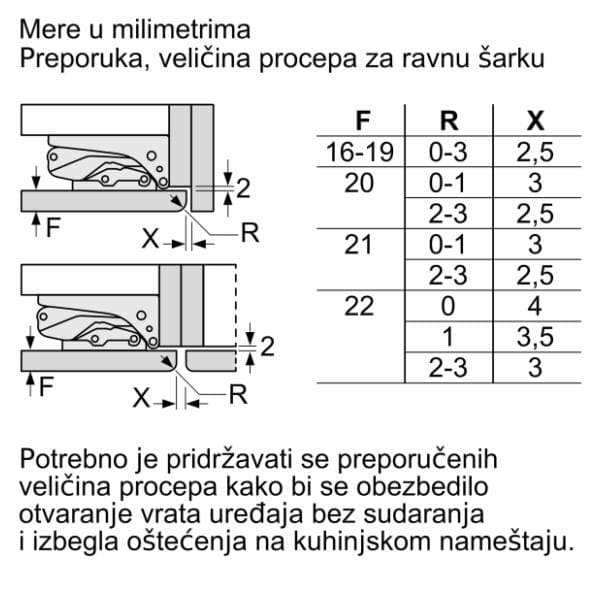 BOSCH ugradni kombinovani frižider KIF86PFE0 9