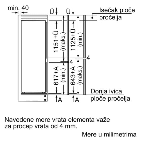 BOSCH ugradni kombinovani frižider KIS87AFE0 5