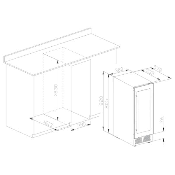 GUZZANTI vinska vitrina GZ 50B 2