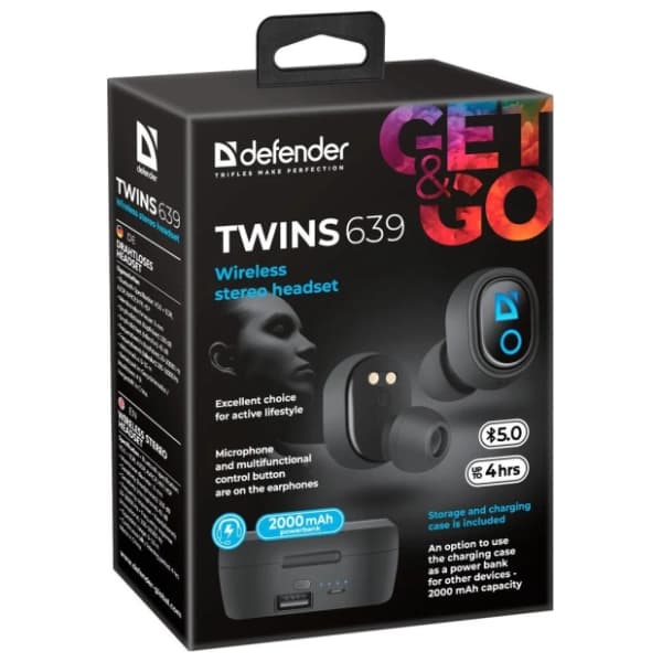 DEFENDER slušalice TWS Twins 639 9