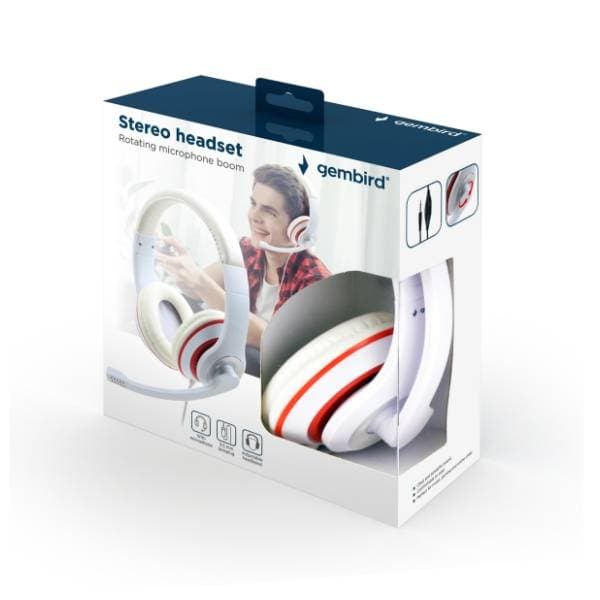 GEMBIRD slušalice MHS-03-WTRD bele 3