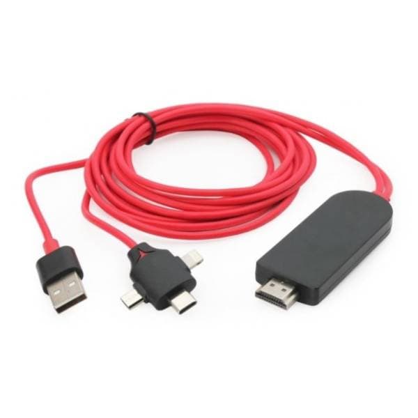 Konverter kabl HDMI (m) na USB-C/Micro USB/Lightning (m/m/m) 0