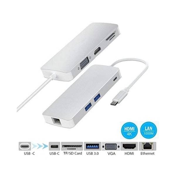 FAST ASIA konverter USB (m) na VGA/HDMI/SD/Micro SD/RJ-45/2xUSB 3.0/USB-C/SD/MicroSD (ž) 3